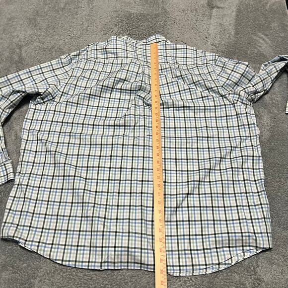 Duluth Trading WrinkleFighter Shirt Mens 3XL Plaid Blue Long Sleeve - Picture 4 of 7